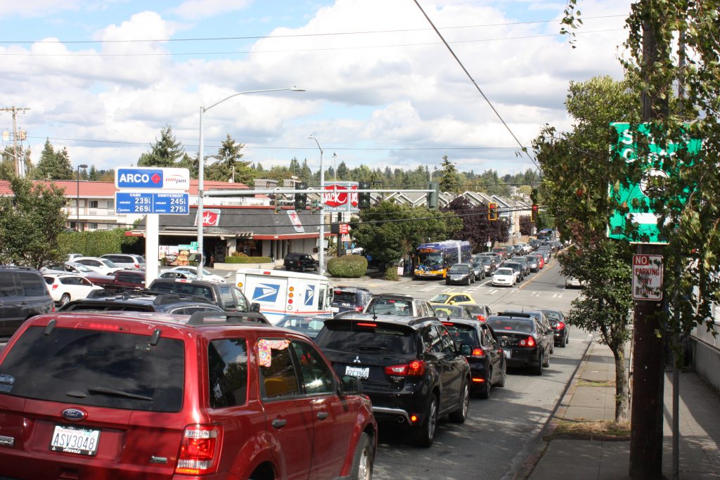 NW 85th St and Aurora Ave is a pedestrian nightmare.