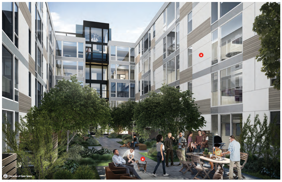 Rendering of the interior courtyard of 2220 E Union St. (City of Seattle / Weinstein)