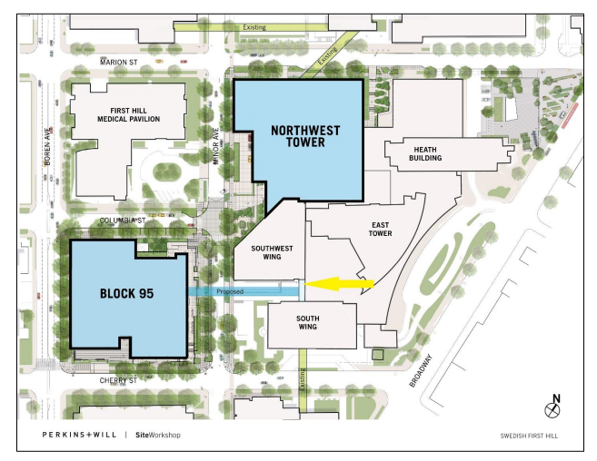 Schematic of Swedish Medical Center's central campus. (City of Seattle)