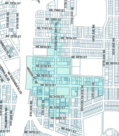 Station area overlay district in Roosevelt. (City of Seattle)