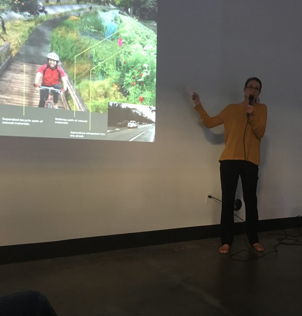 Marisa Hagney presenting at the Mt. Baker Hub Business Association Lightening Talks as part of the Seattle Design Festival 2016.