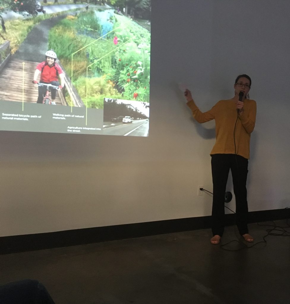 Marisa Hagney presenting at the Mt. Baker Hub Business Association Lightening Talks as part of the Seattle Design Festival 2016.