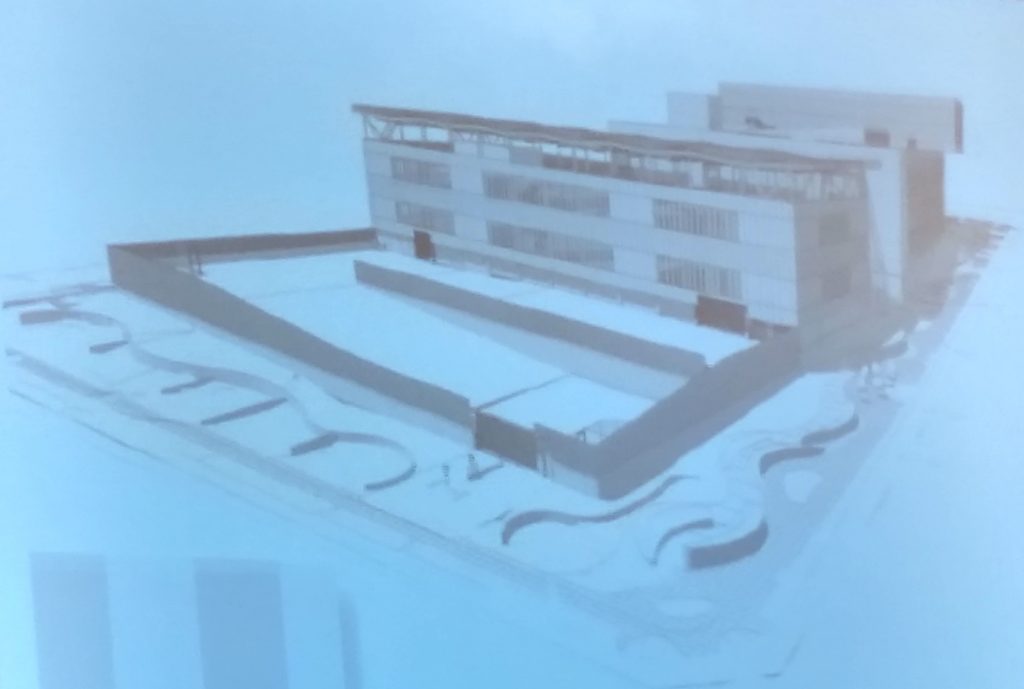 Design for new North Precinct "Motor Court" would include a fence. (City of Seattle)