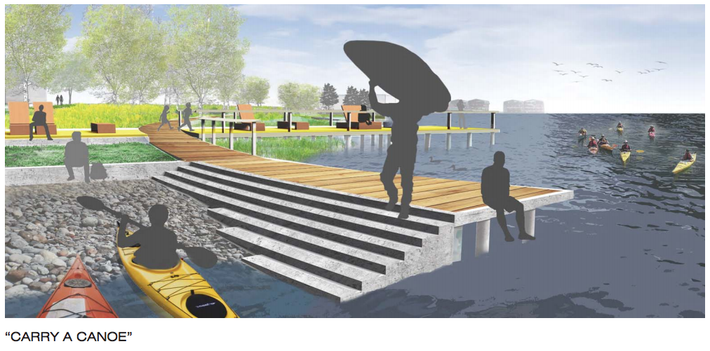 A rendering of hand-carry boat ramp. (City of Seattle / Walker Macy)