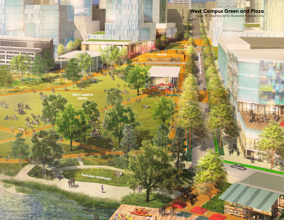 The University of Washington's grand plan for open space in West Campus. (University of Washington)