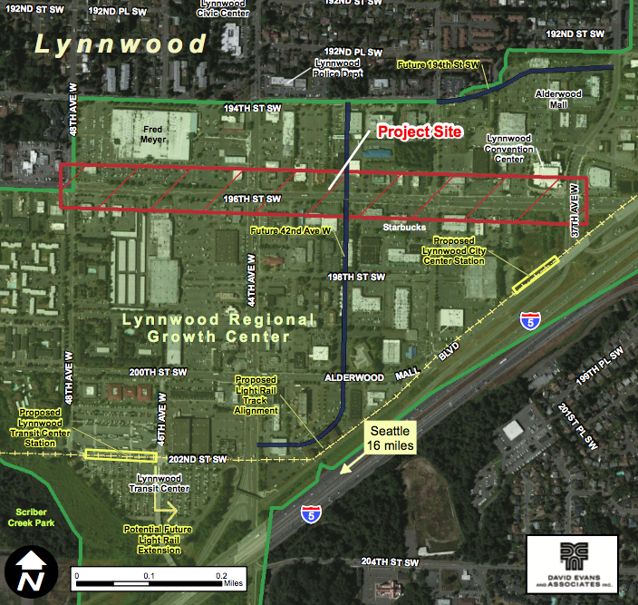 Project area and the regional growth center. (City of Lynnwood)