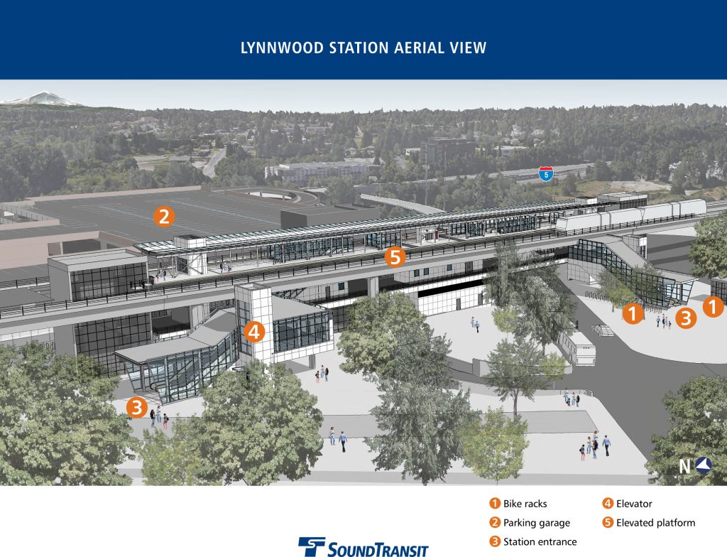 Lynnwood will have a large station to handle the traffic expected at ST2's northern terminus. (Sound Transit)