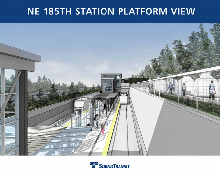 Platform view of NE 185th St Station. (Sound Transit)