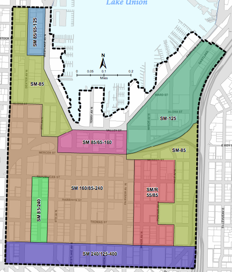 Current zoning in South Lake Union. (City of Seattle)