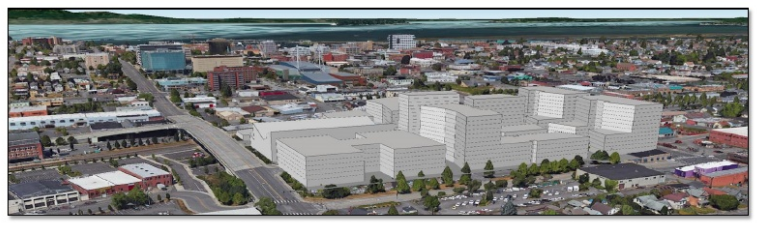Conceptual rendering of possible TOD on the Lowe's Home Improvement site. (City of Everett)