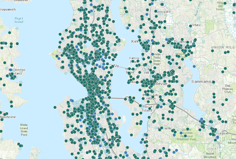 Toxic sites in the Seattle area. (Washington State Department of Ecology)