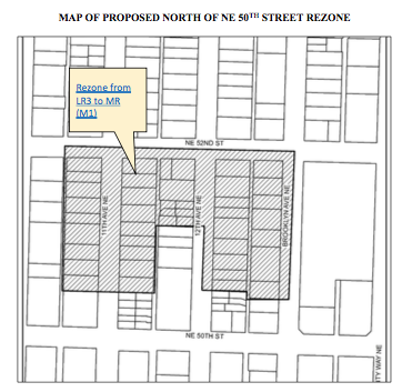 Proposed rezone to MR (M1) north of NE 50th St. (City of Seattle)