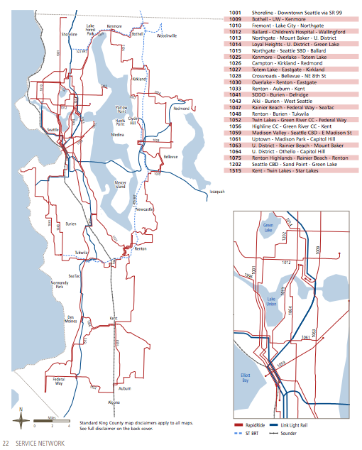 Plan for future RapidRide corridors. (King County)