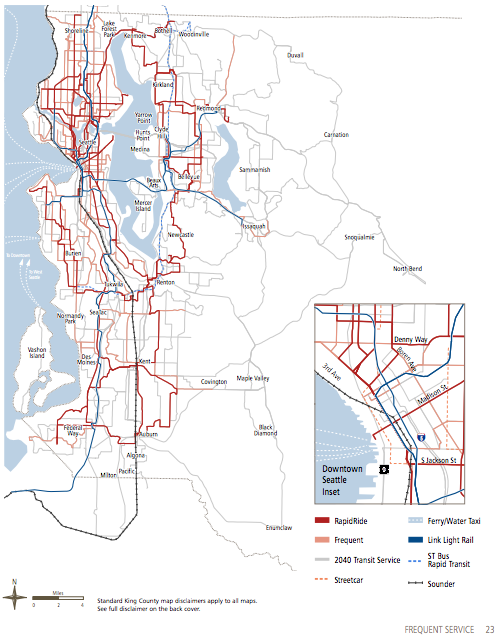 Plan for county-wide future bus network. (King County)