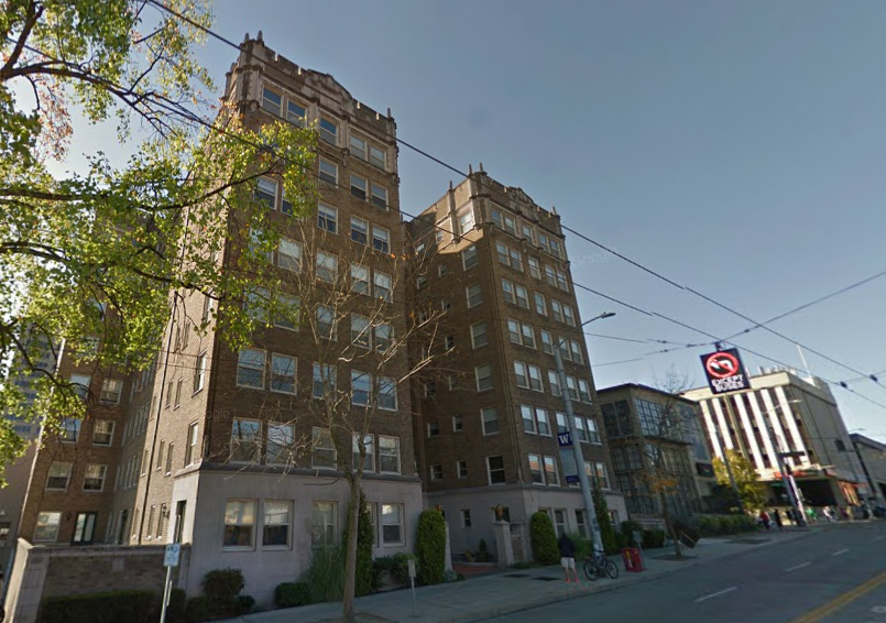 The Malloy Apartments were highlighted in both SDC report and The Seattle Times article. They account for 8% of SDC's estimated displacement. (Google Streetview)