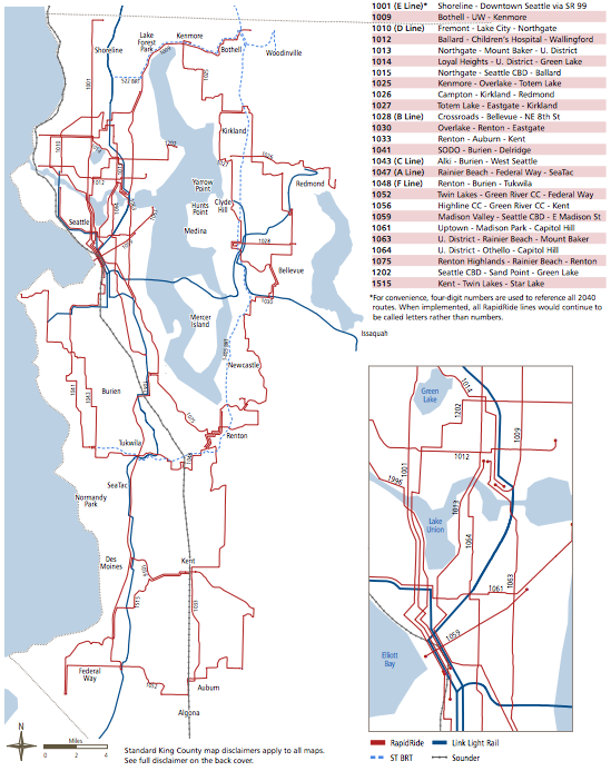 King County's long-range plan for RapidRide service. (King County)
