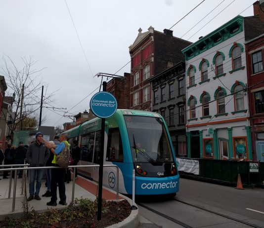 Disregard Douthat; Spread The Successful Strategies Of Liberal Cities Cincinnati Streetcar at Findlay Market