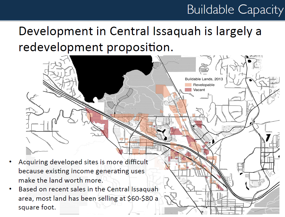 Significant developable land within Central Issaquah. (City of Issaquah)