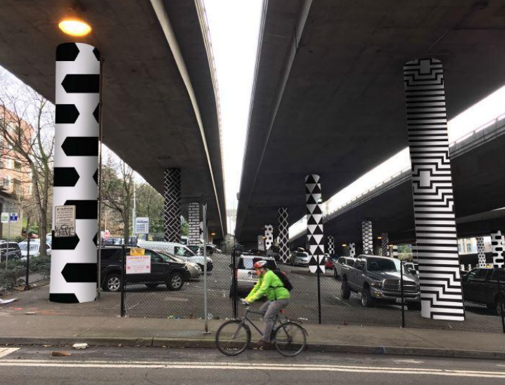 Rendering of the checker-like patterns by Alyea and Stromberg. (Urban Artworks)
