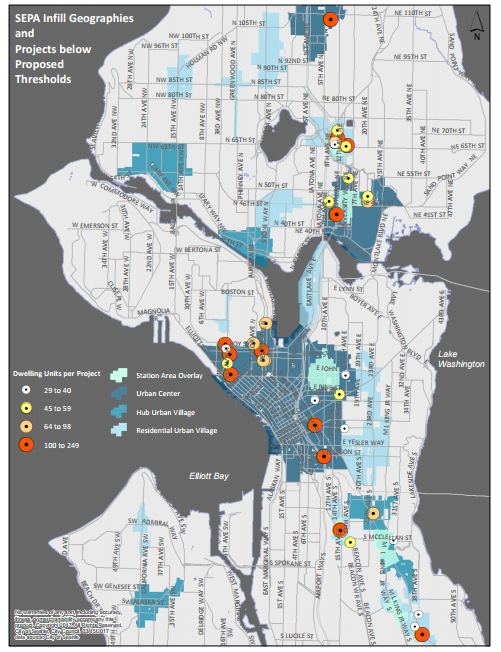 Where the 32 projects were located and the number of dwelling units associated with them. (City of Seattle)
