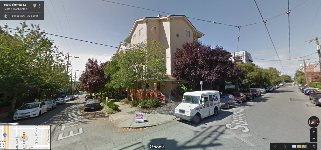 Thomas Park Ridge Apartments is across the street from Analog Coffee. (Google Maps)