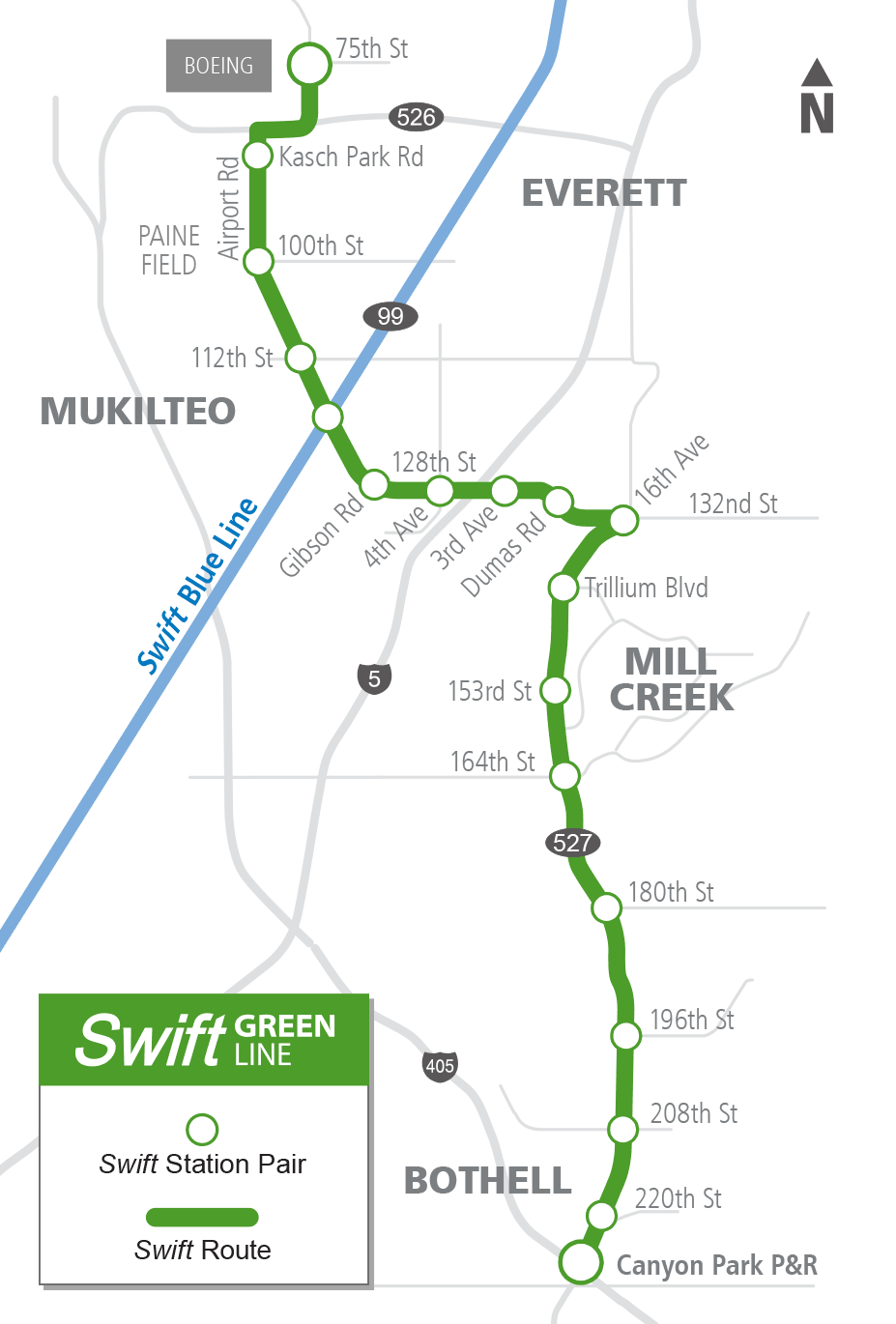 Swift Green Line planned for Autumn 2018. (Community Transit)