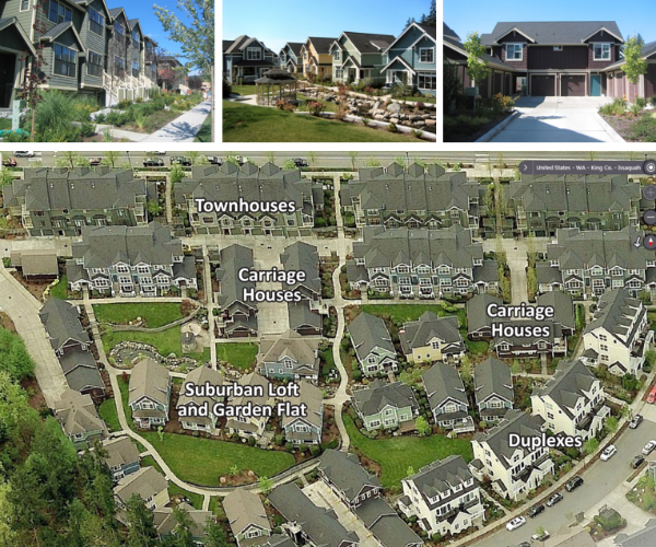 Relatively new mixed-housing-type subdivision, also within the master-planned Issaquah Highlands development. (City of Issaquah)