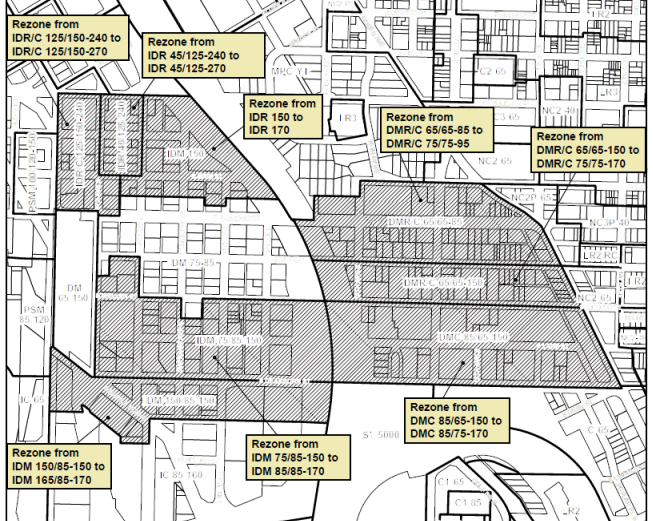 Changes in zoning within the Chinatown-International District. (City of Seattle)