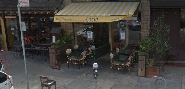 An example of a fence-free café in San Francisco with diverters. (Google Maps)