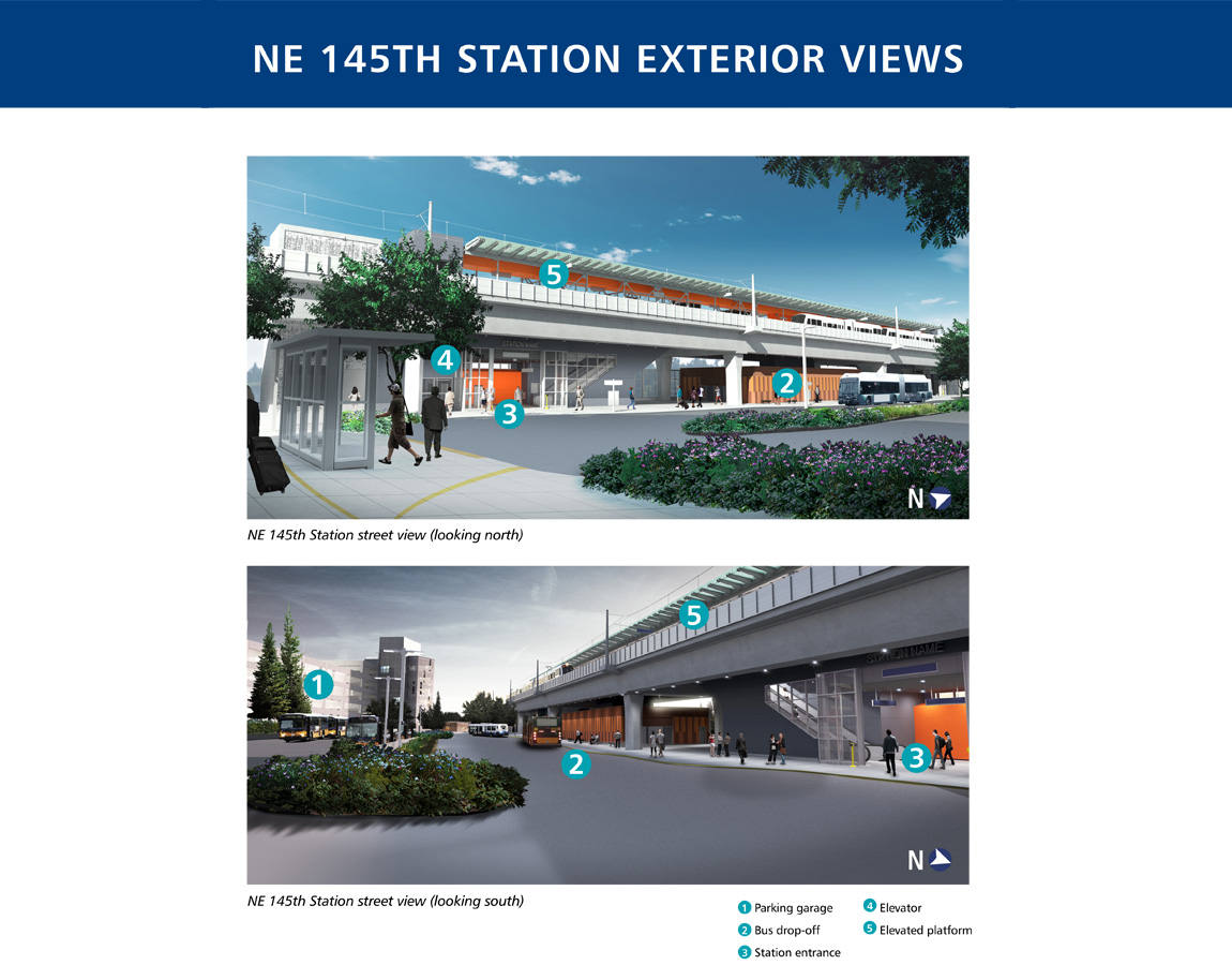 Rendering of the exterior of 145th Street Station. (Sound Transit)