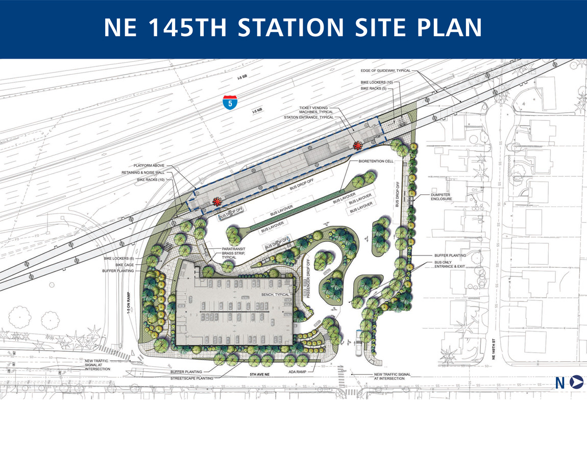 60% design site plan for 145th Street Station. (Sound Transit)