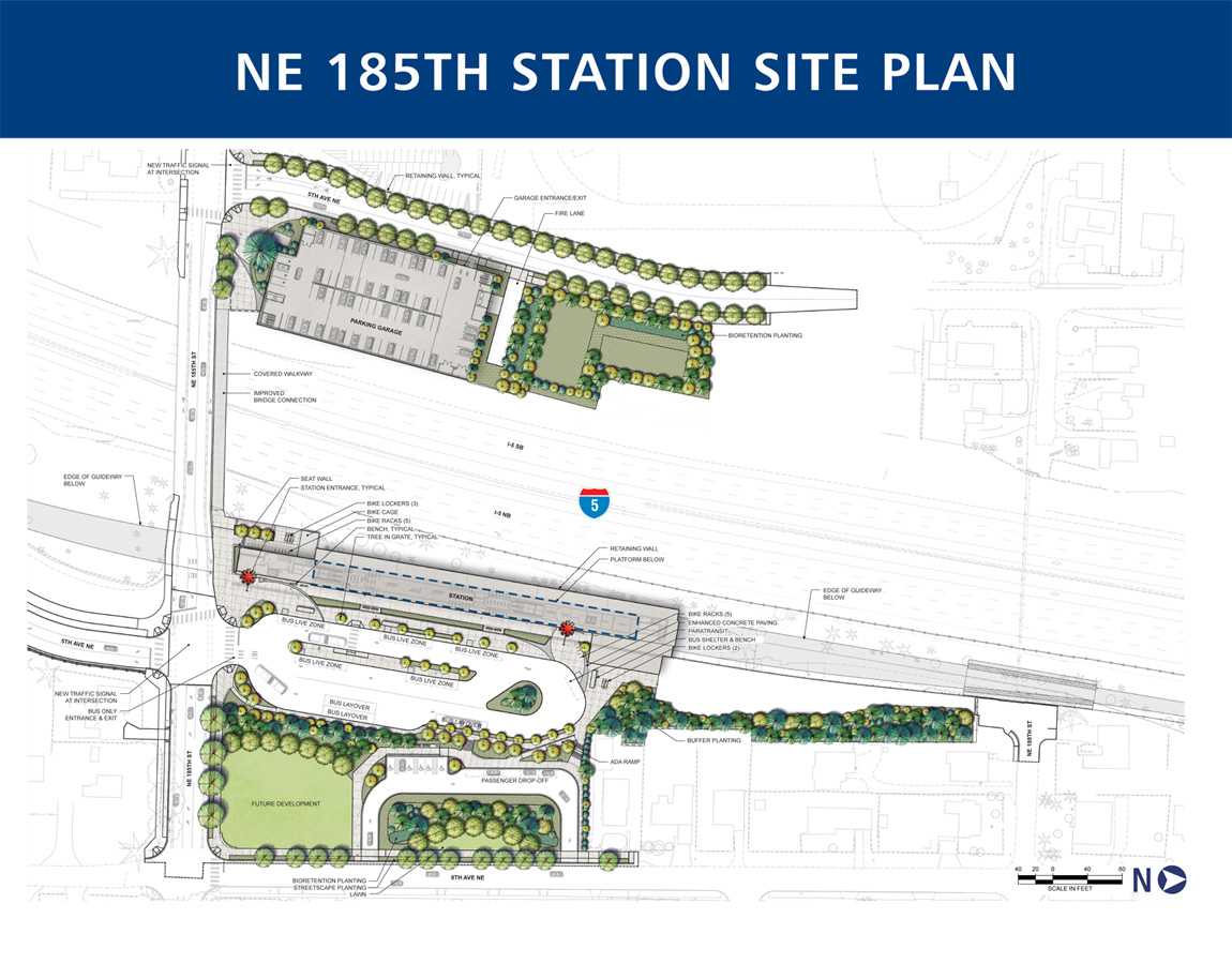 60% design site plan for 185th Street Station. (Sound Transit)