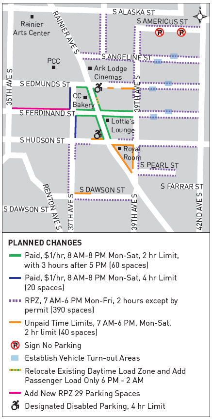Proposal for parking regulation changes in Columbia City. (City of Seattle)