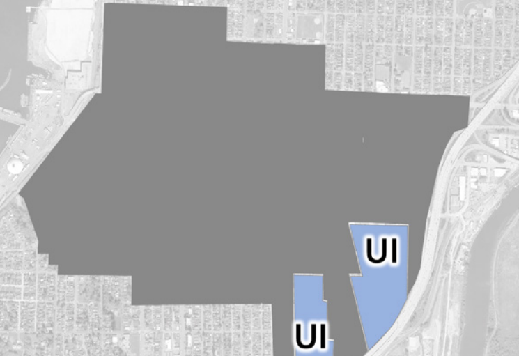 Areas recommended for Urban Industrial zoning. (City of Everett)