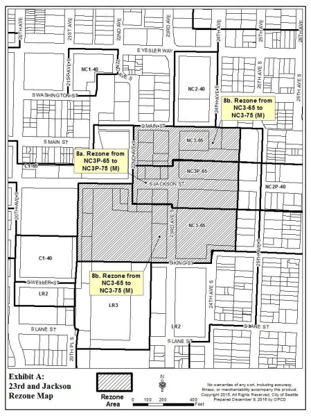 Proposed rezones within the 23rd and Jackson node. (City of Seattle)