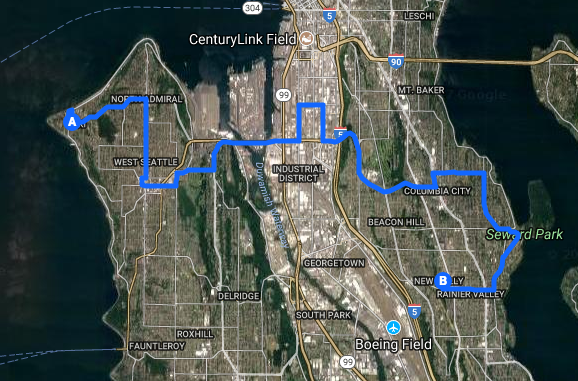 The routing of the 50. (Google Maps)