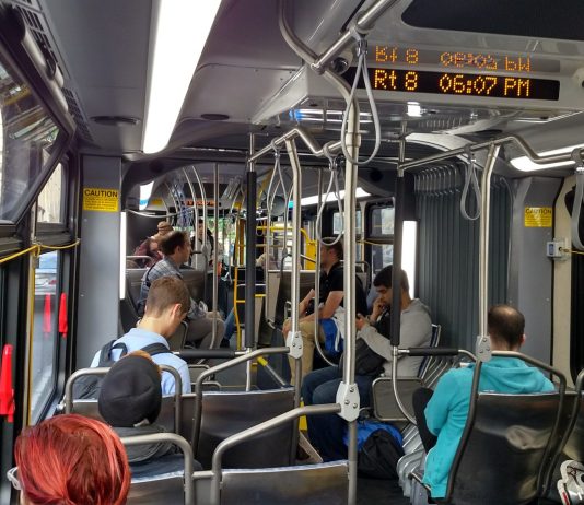 $2.75 Flat Fare Proposal Would Raise Off-Peak Bus Fare Route 8 is plagued by crowding and congestion. (Photo by Doug Trumm)