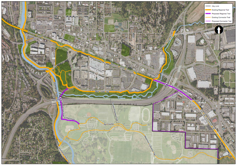 Existing and proposed trail networks in Redmond. (City of Redmond)