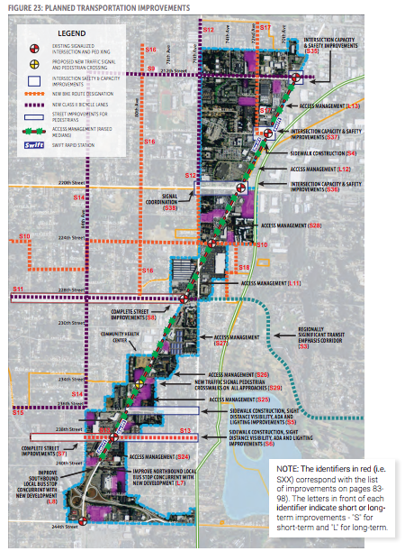 Planned transportation improvement in and near the subarea. (City of Edmonds)