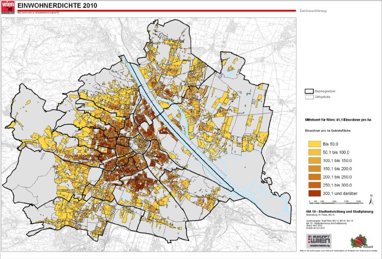 2010 Vienna population density map. (Stadt Wien)