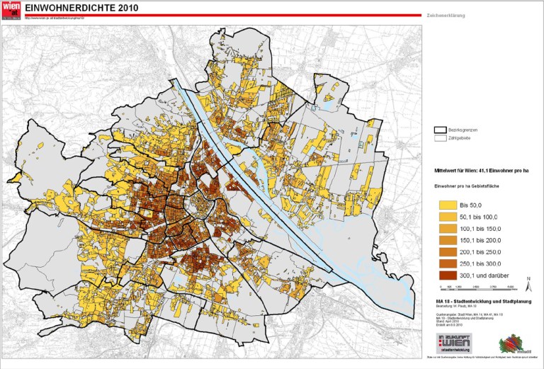 2010 Vienna population density map. (Stadt Wien)