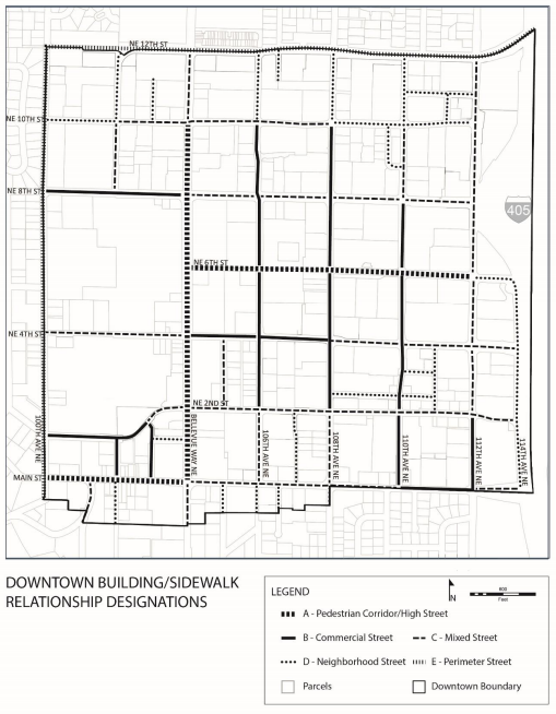 Regulatory map for street type designations. (City of Bellevue)