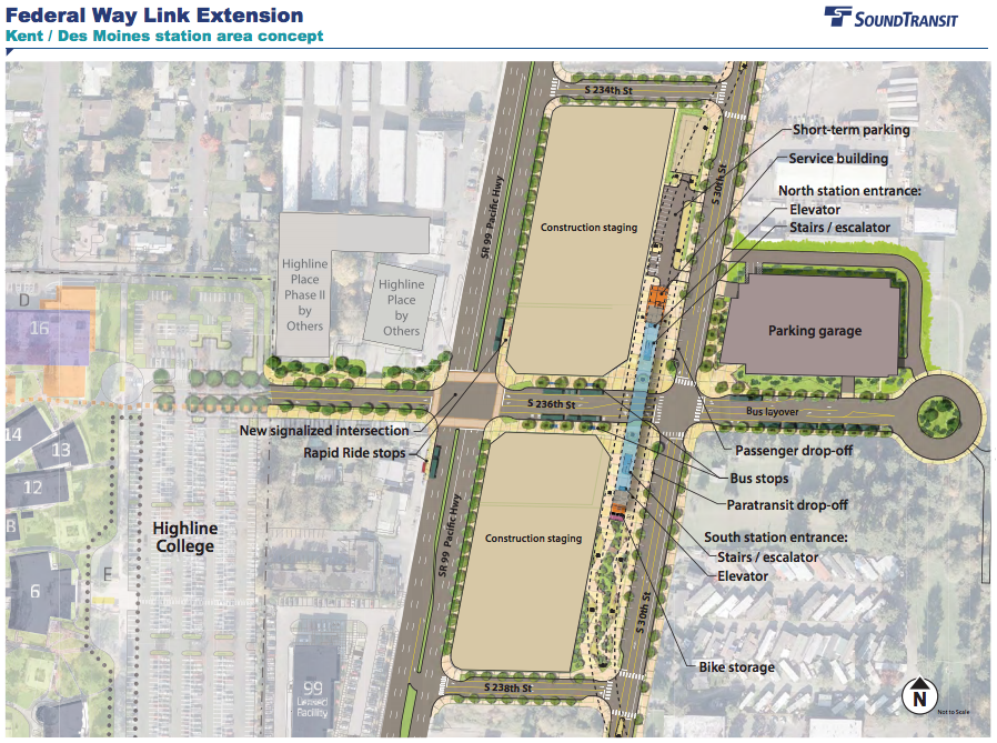 2017 site plan for the Kent/Des Moines station. (Sound Transit)