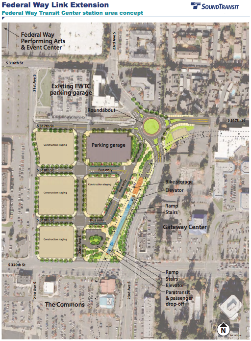 Federal Way Transit Center station concept. (Sound Transit)