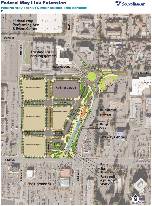 2017 site plan for the Federal Way station. (Sound Transit)