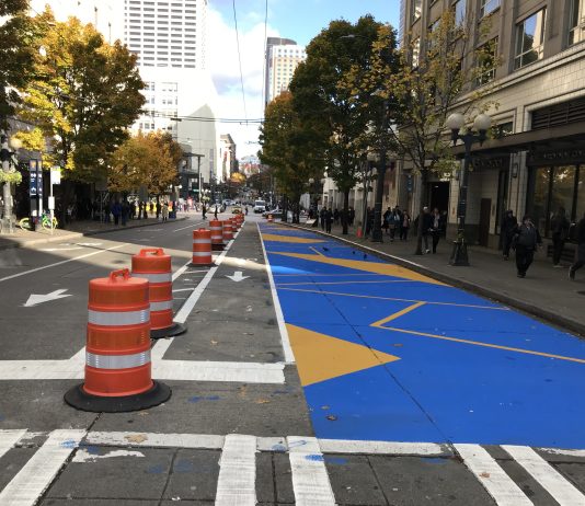 Downtown Seattle On-Street Parking Swapped for Pavement Park and Food Trucks