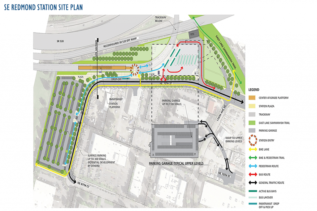 Proposed Southeast Redmond station site plan. (Sound Transit)