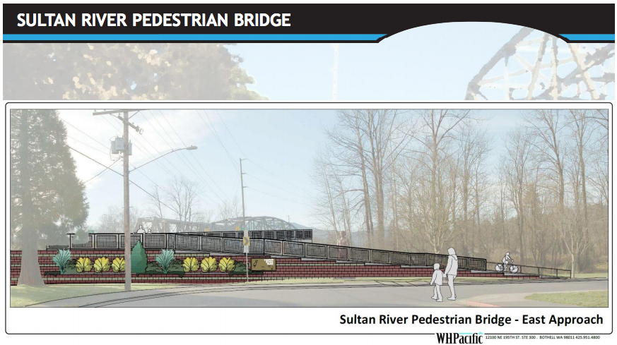 Concept of the Sultan River pedestrian bridge. (City of Sultan / WHPacific)