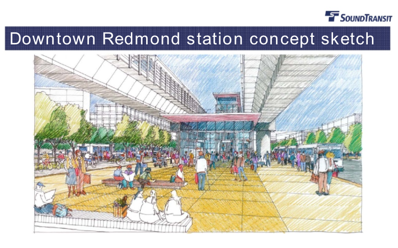 Proposed Downtown Redmond station concept sketch. (Sound Transit)