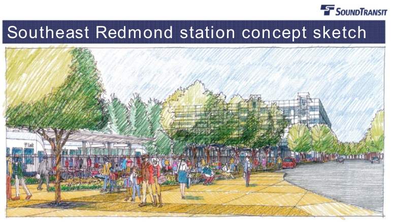 Proposed Southeast Redmond station concept sketch. (Sound Transit)